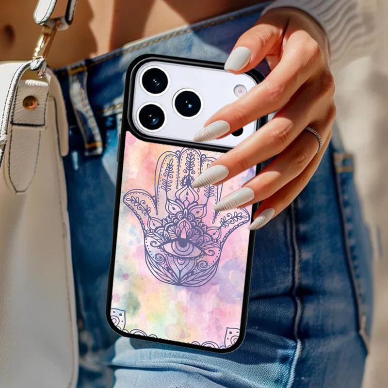 Hamsa Hand Of Fatima Art Phone Case For iPhone 17 Air 14 15 13 12 Max Cover For Apple 14 15 16 16e 11 Pro Max Plus