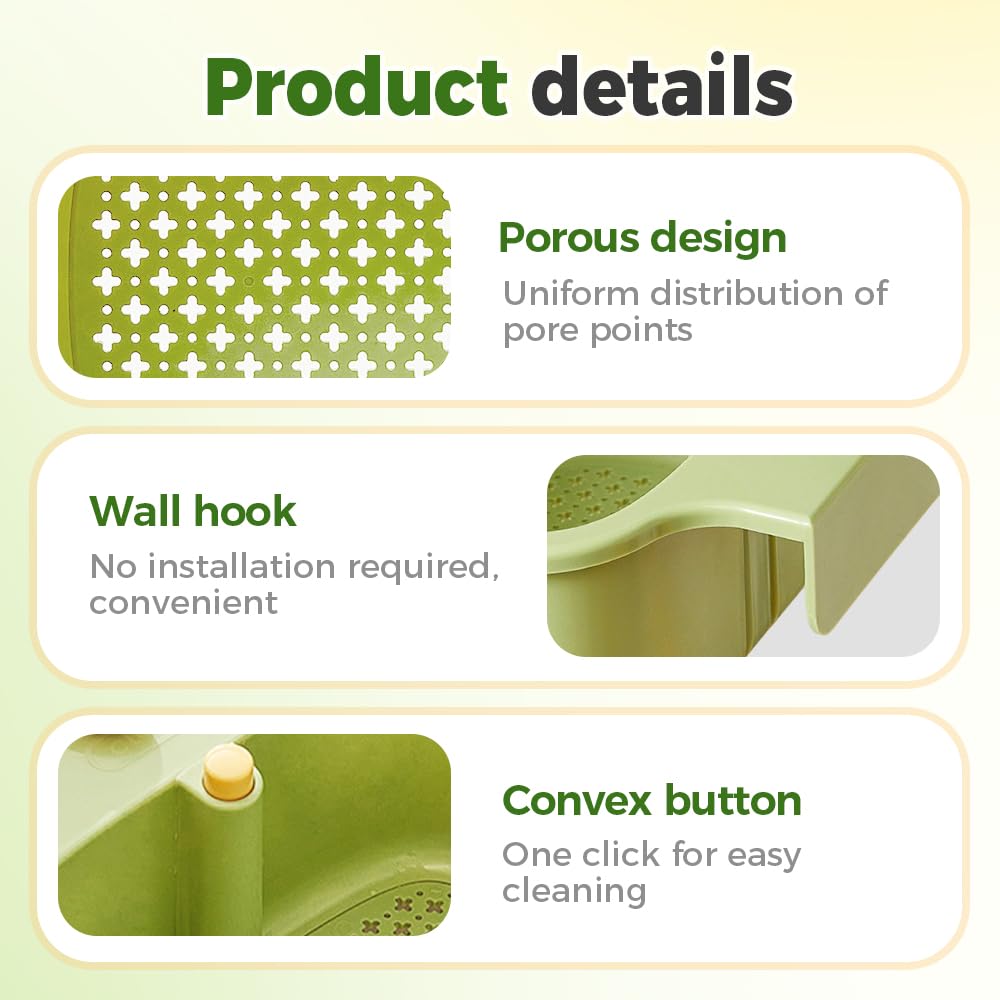 Sink Strainer Basket with Waste Filter Detachable Design Press Bottom for Kitchen Draining Filtering