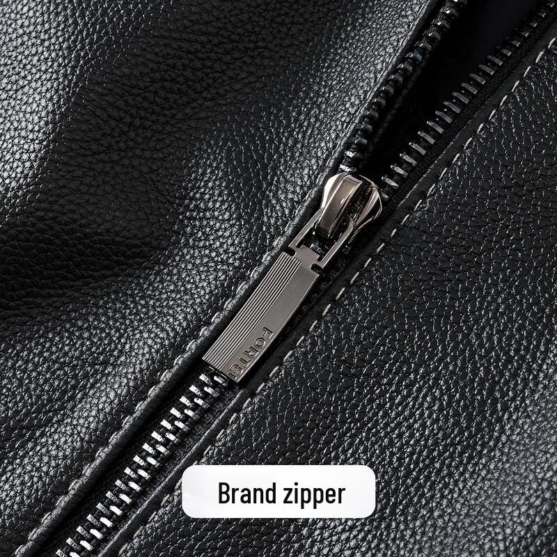 Men's Top Layer Cowhide Leather Jacket with Silk Lining