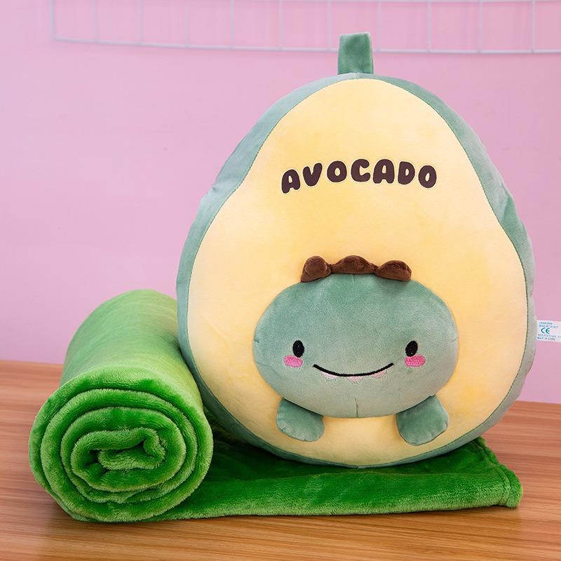 Strawberry Hugging Pig & Little Bear Plush Toy Blanket – Dual-use Nap & Travel Comfort for Kids