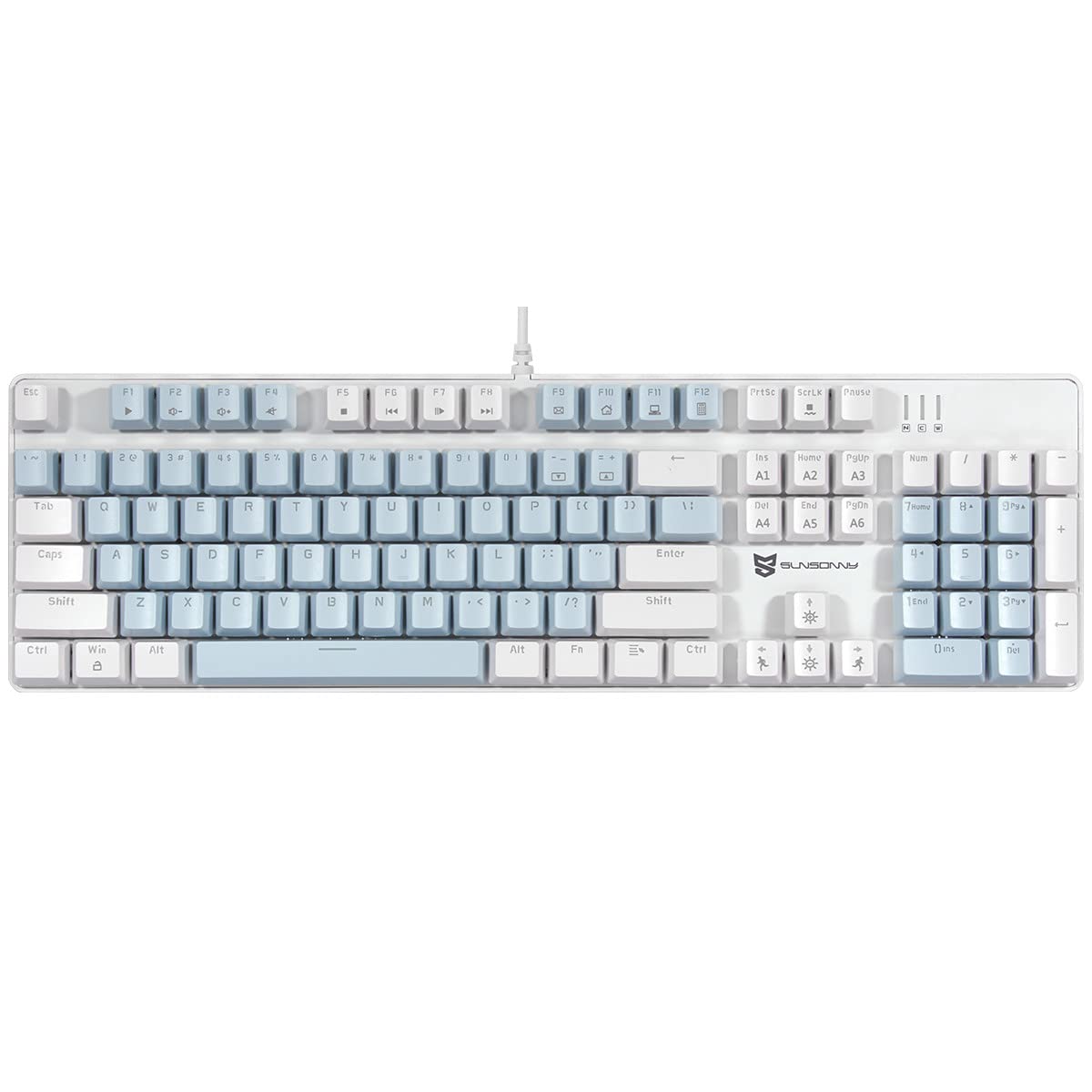

Merdia Mechanical Gaming All 104 USB Wired Keyboard with LED Backlight Switch White and Keyboard, Keyboards, (Blue - Blue)