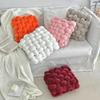 Creative Pillow Simple Style Solid Color Hand Woven Square Sofa Cushion Cushion Plush Breathable Cushion Float Window Cushion