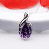 Wei Hua Guochao Purple Zircon Angel's Tear Pendant Necklace