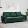 Vidaxl Sofa 3-Osobowa, Ciemnozielony, 180 Cm, Obita Aksamitem