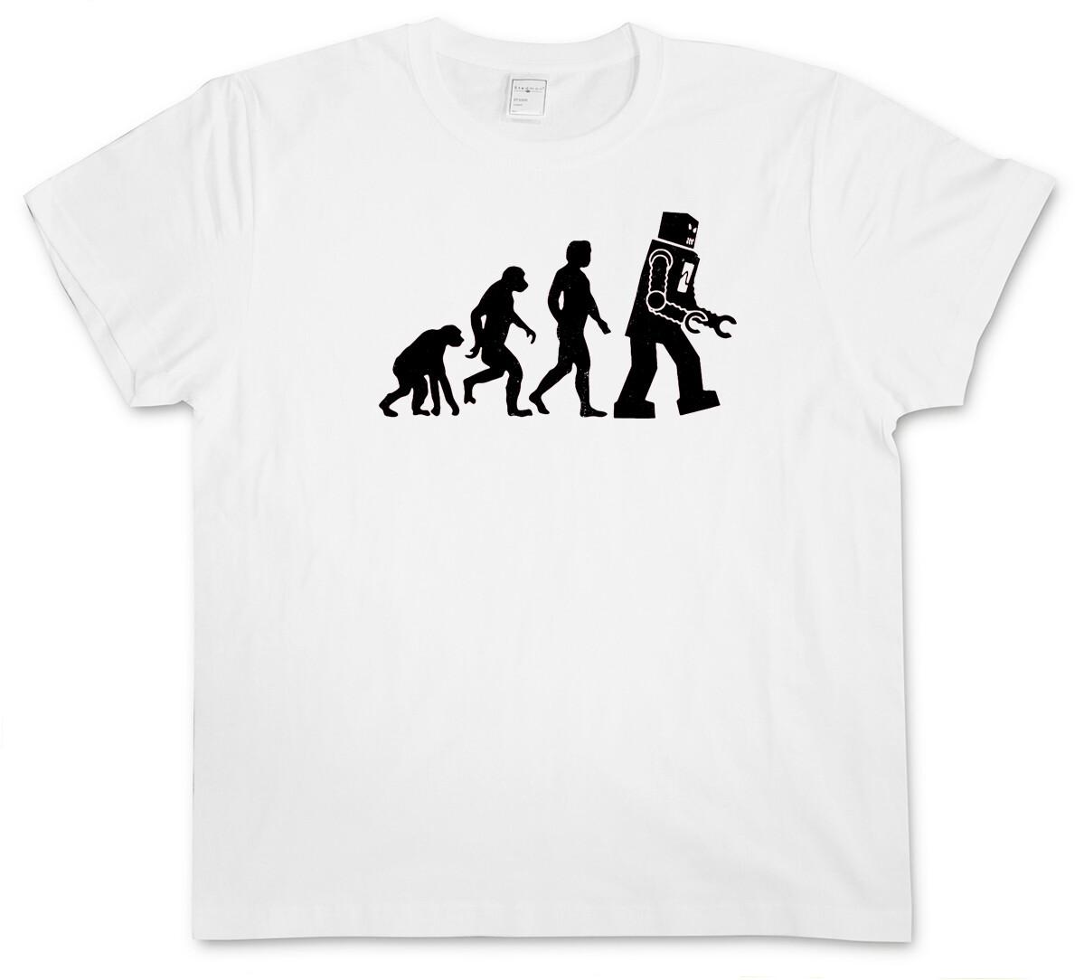 THE BIG WHITE ROBOT EVOLUTION BANG THEORY T-SHIRT Sheldon Nerd Cooper TV Geek- S