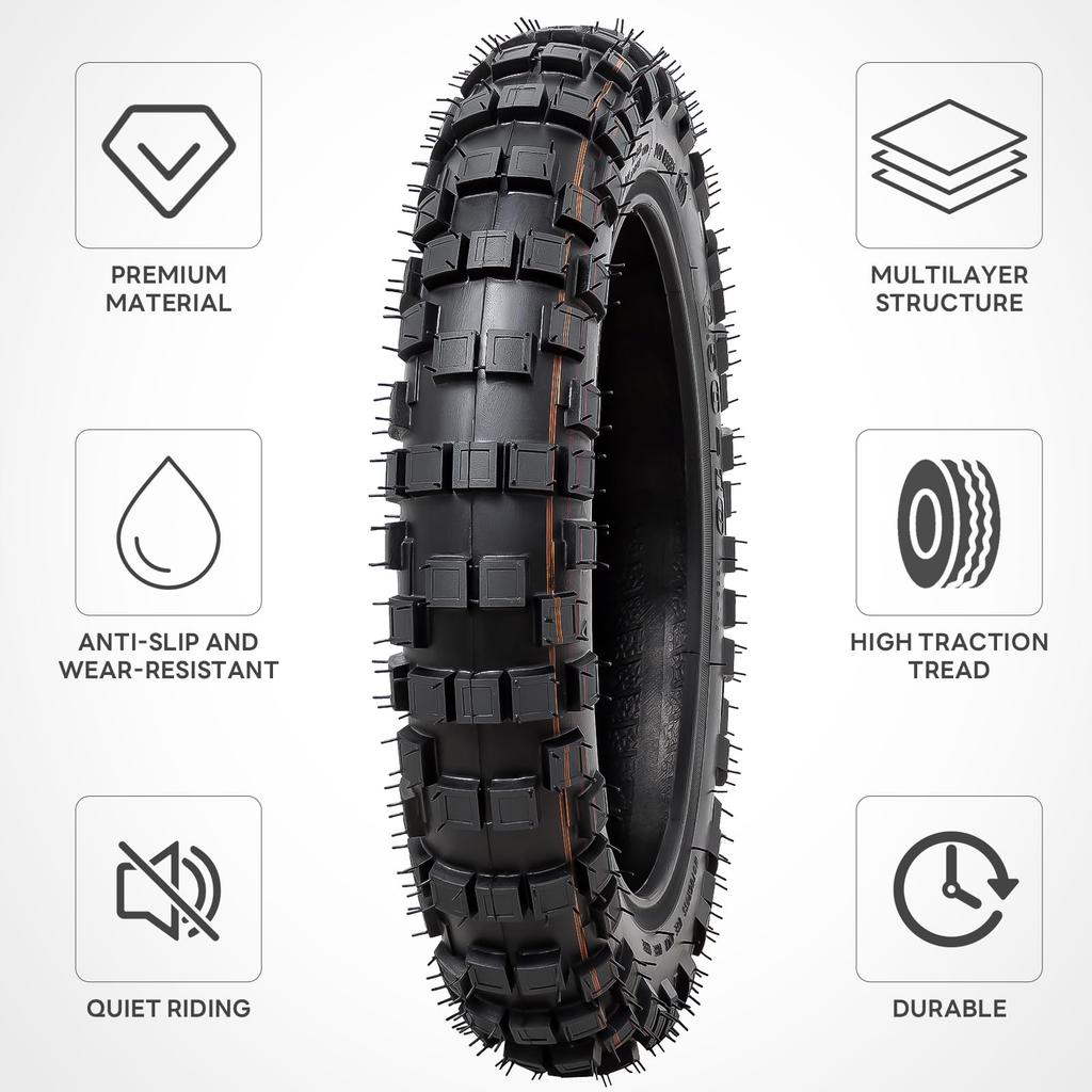 PaoWin 33J Motorcycle Tire Tube with Thick Wall and TR4 Motorcycle Motorcycle Motorcycle 2.50-10 Tire, TT, 2.50-10 Tire, 2.50-10 + 2.50/2.75-10 Valve,