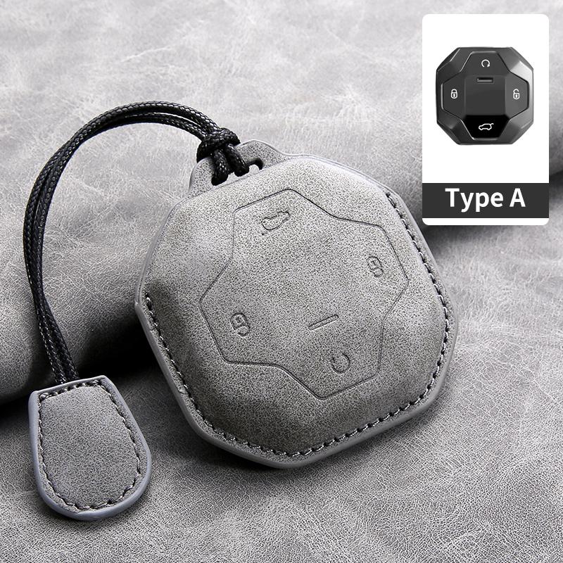 Leather Car Key Case Cover for Chery Jetour To Genesis Traveller T2 X90 X70 X95 DASHING X-1 Plus DTC L9 Car Key Shell Keychain