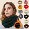 1Pc Winter Warm Scarf For Women,Windproof Stylish Color-Blocked  Scarves For Cold Weather,Warm Knit Winter Circle Loop Scarves