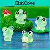 Adorable Glowing Frog Figurines For Car And Desk Resin Craft Decor Accessories