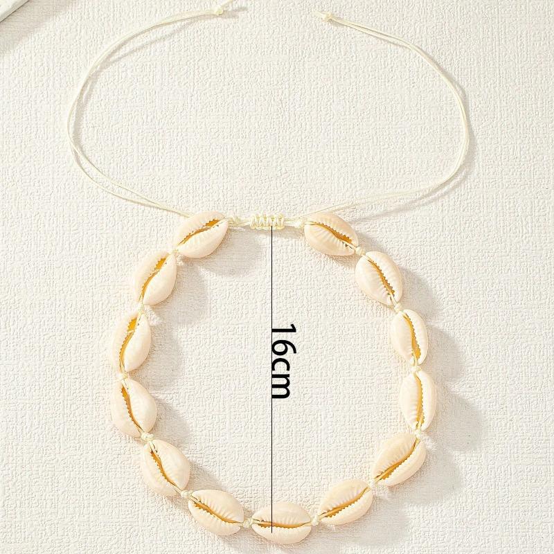 Halskette Muschel Gewebte Halskette Hawaiianischer Strandwind Urlaub Handgefertigt Kragen Kette