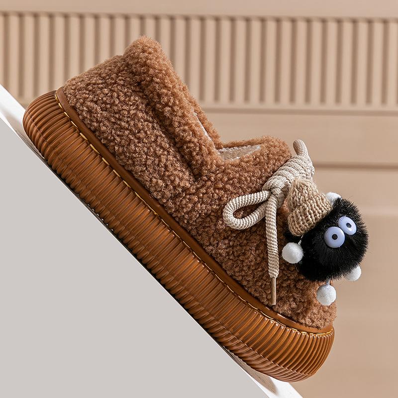 2025 neue Herbst- und Winter-Neuheiten, niedliche Plüsch-Cartoon-bequeme Haus-Anti-Kollisions-Baumwollschuhe