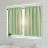 2PCS Solid Color Kitchen Short Curtain Through-rod Design Cabinet Curtain  Living Room