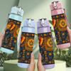 1PC Ethnic Mandala Ornament Art 750ml Color Plastic Sports Water Bottle Leakproof Flip Straw Lid Suitable for Sports Office Home Use