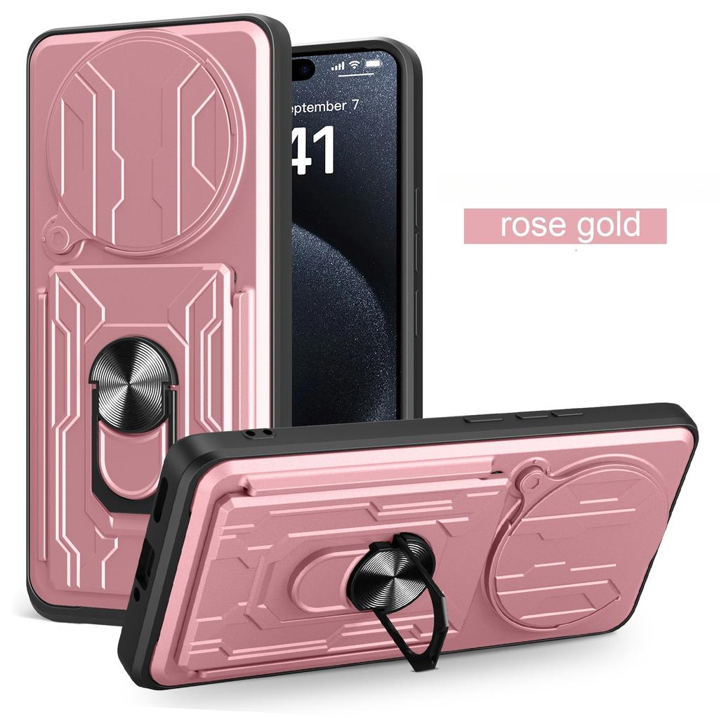 For Redmi Note 14 Pro+ Pro Plus/Redmi 14C/14R A4 A3 4G A3X Car Mounted Magnetic Rotating Ring Holder Card Slot Phone Case Shell
