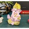 Gold Plated Ganesha with Terracotta Colour - Perfect for Car Dashboards, Office & Home Shelves, Diwali Puja, and Gifting