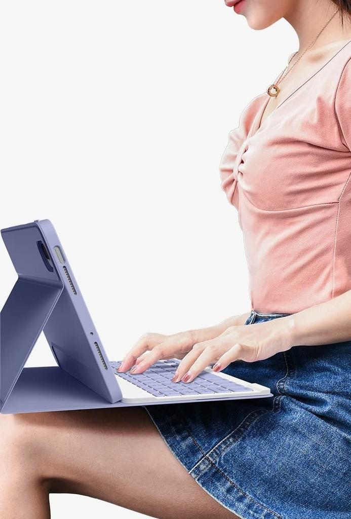 Keyboard Case for iPad Air iPad Air Generation with Mouse and Pencil Compatible with iPad Pro 11 and 1st Magnetic Detachable Keyboard Pink 11-inch
