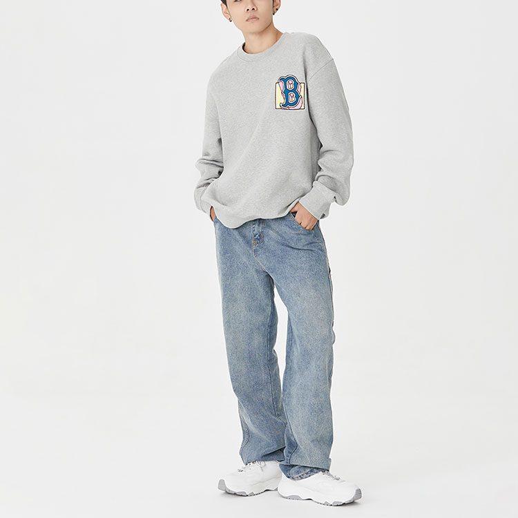 MLB Sweatshirts Unisex Gray Crew Neck Moderate Regular 3AMTL0426-43MGS