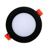 Sleek Black Recessed LED Downlight, Aluminum, Ultra-Thin, 6W-20W, 4-Inch, 12cm, All White Design for Engineering Ceiling.