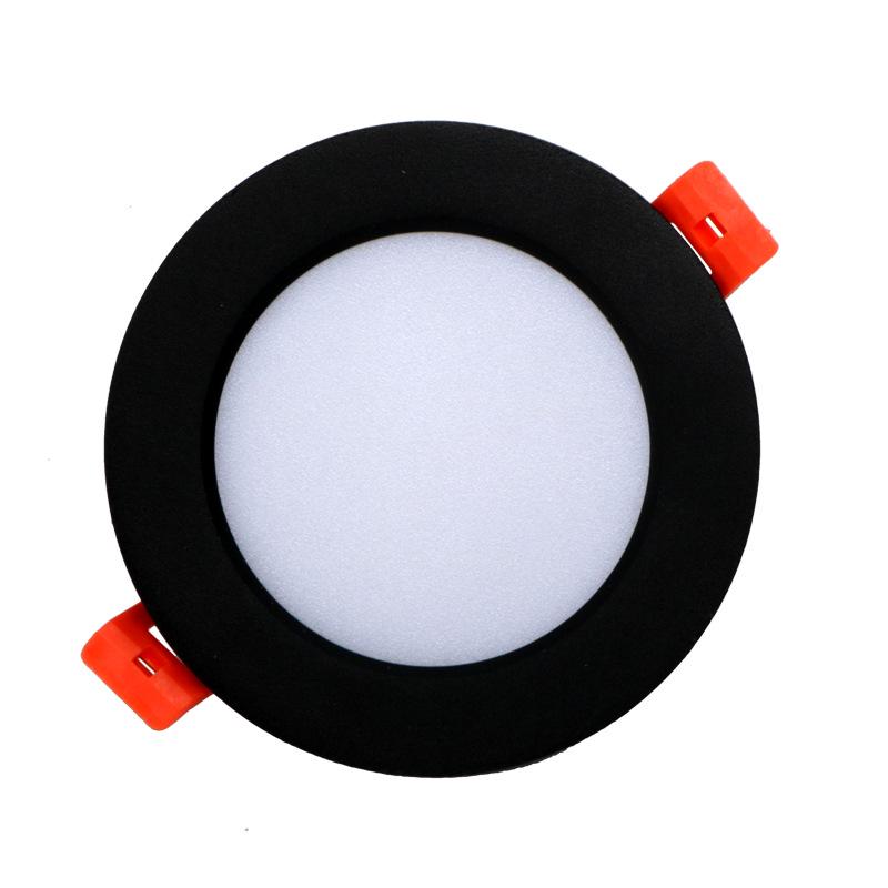 Sleek Black Recessed LED Downlight, Aluminum, Ultra-Thin, 6W-20W, 4-Inch, 12cm, All White Design for Engineering Ceiling.
