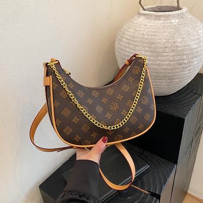 Temperament Bag Women's New Retro Printed Baguette Bag Fashion Premium Shoulder Bag Oblique Span Bag