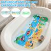 Baby Bath Mat Non Slip Baby Bathtub Mat with Strong Suction Cup 40x10cm Extra Long Cartoon Toddler Shower Bath Mats Bathroom Rug