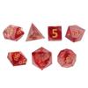 7pcs Resin Dice Set Different Polyhedral Shapes Clear Numbers Board Game Dices for Role Playing
