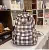 Schoolbag Sweet Tone Soft Mist Texture Plaid Low Saturation Backpack College Style Junior High School Girls Light Backpack