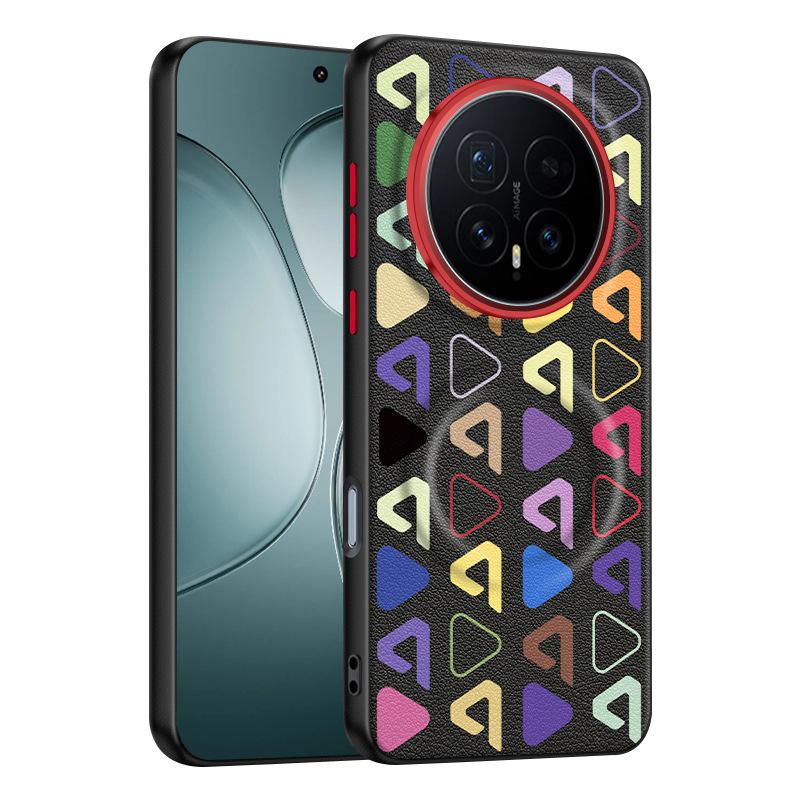 For Honor Magic8 and Magic 8 7 Pro RSR Lette Leather Magnetic Suction Contrast Color Keys Lens Frame Anti-Fingerprint Soft Cover