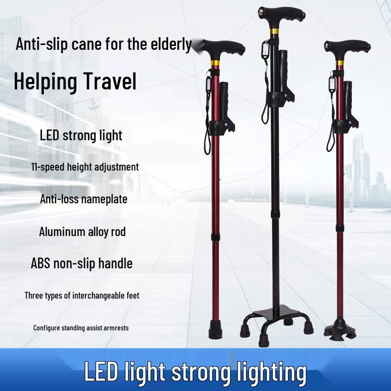 Yunxiang Retractable Non-slip Aluminum Walking Cane with LED Light