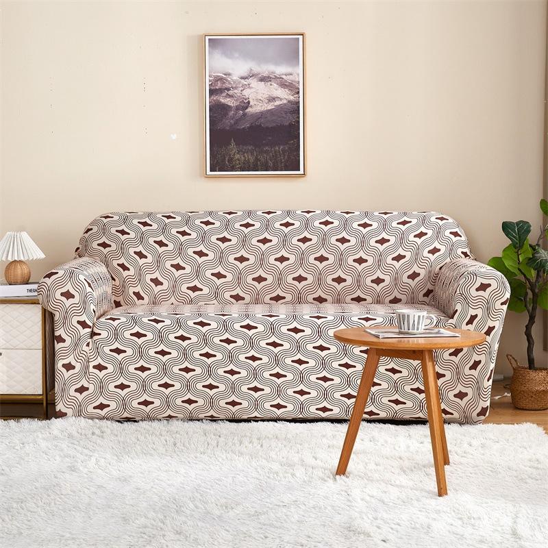 Elastic All Inclusive Printed Sofa Cover Easy To Install Sofa Protector for Living Room Anti-Wear Home Decor for All Seasons