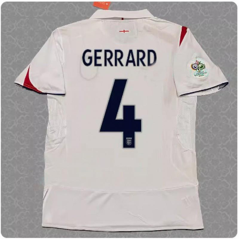 2006 England Jersey Home No. 7 Beckham Long-sleeved Football Uniform Retro World Cup 4 Gerrard XXL