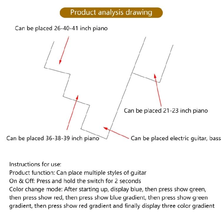 Folding Ukulele Holder Small Musical Instrument Stand Small Guitar Stand Thick Nonslip Ukulele Holder with Light