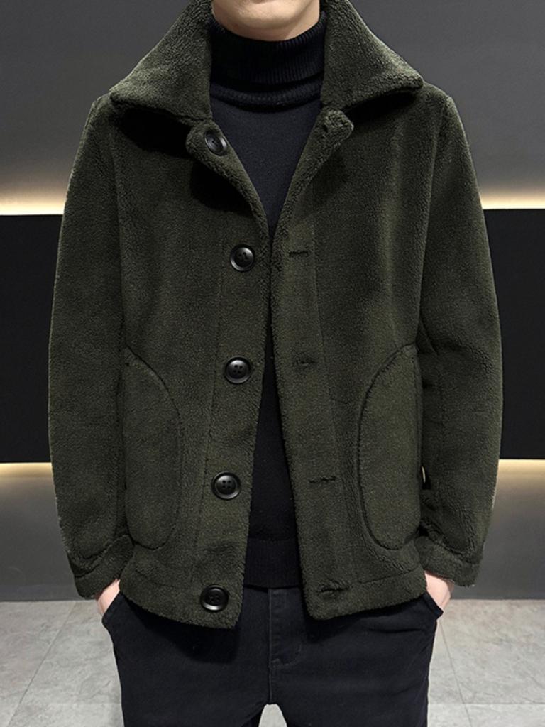 Autumn and winter jackets men's suede wear sheep shears on both sides, thickened fleece jackets, fattened and enlarged fur integrated men