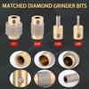 Combination Set 1 3/4 1/4 1/8 Inch(about 4.4 cm)Diamond Grinder Drill Bit Tool Brass Core Colored Glass Grinder Drill Bit and Diamond Grinder Bit