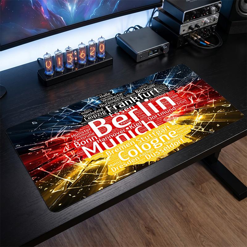 Germany Football Crest Mouse Pad, Extended Non Slip Rubber Desk Mat for Gaming Office Laptop Fan Gift