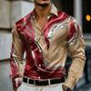 Camisa de Manga Larga Estampada con Arte Fluido de Mármol para Hombre Lujo Resort Nightclub Uso Diario Cuello Botón Top para Hombre Camisa de Moda