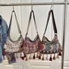 Retro Ethnic Style Crossbody Bags Cloth Bohemian Messenger Bag Vintage Tassel Shoulder Bag  Outdoor