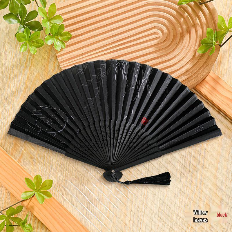 Chinese-Inspired Folding Fan: Ancient Style for Women, Children, and Students - Perfect for Hanfu, Cheongsam Dances, and Portable Summer Use.