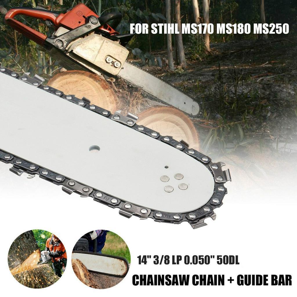 New 14" Chainsaw Guide Bar with Chain Saw 3/8 50DL 36.22" for STIHL MS170 MS180 MS190 MS250 MS193T MS200T MS230 Electric Saw