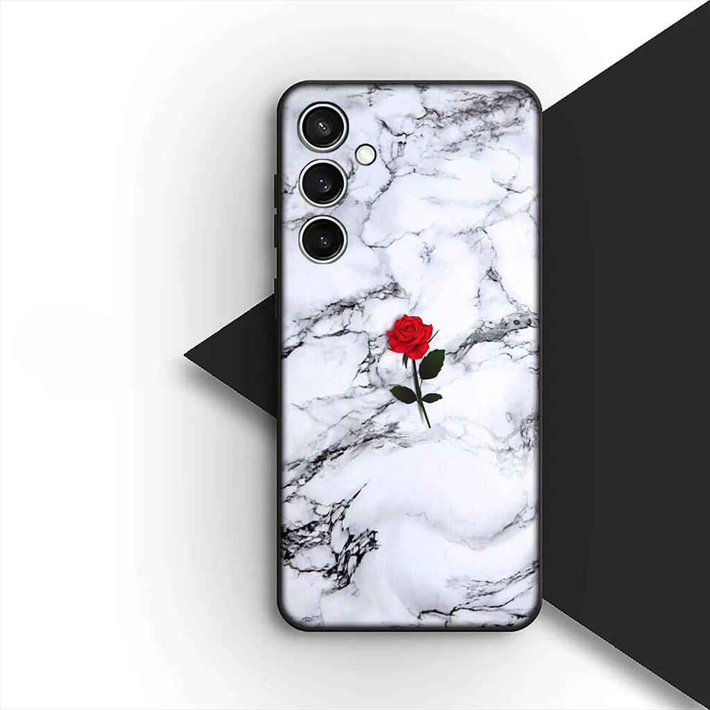 Texture Rose Flower Marble Grain Cover for Motorola Moto G35 G22 G23 G32 G53 G60 G72 G64 G20 G71 G52 G41 G42 E13 E20 E32 Case
