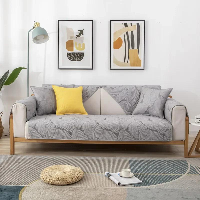 

Чехлы для диванов из стираного хлопка, универсальные для всех сезонов, коврик для дивана, противоскользящая защита для дивана, съемный чехол для домашнего дивана, подушка 45x45cm pillowcase серебряный серый