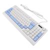Keyboard 93 Keys Dynamic RGB Backlit Ergonomic Design Wired Gaming Keyboard with Volume Knob for Laptop