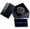 Tommy Hilfiger 1791470 Herrenuhr Braunes Armband Schwarzes Zifferblatt 44 mm + Box