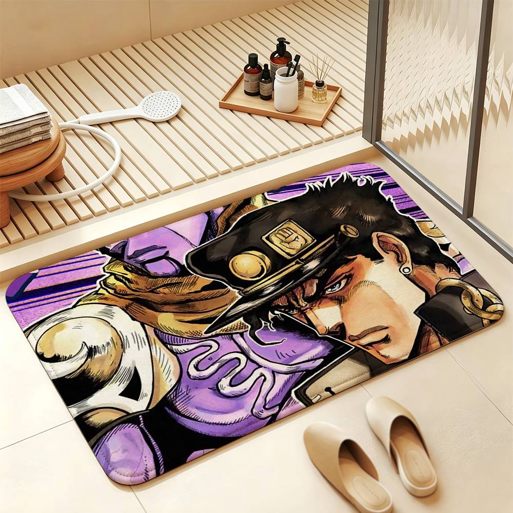 JoJo J-Jotaro Kujo Soft Comfortable Short Plush Rug Carpet mat Anti‑Slip Floor Mat Machine Washable Home Decor