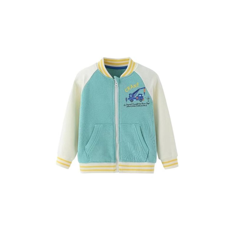 Boys' Jacket Autumn and Winter Style Children's Baseball Jacket New Thickened Spring and Autumn Top Trendy Boys' Pure Cotton Jacket