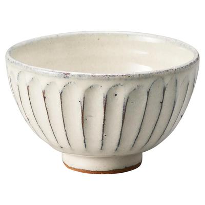 Marui Seito Shigaraki Keramika Hechimon Miska na ryžu Miska na ryžu Biela glazúra Rezba Cca. Priemer 12 cm 3-1465