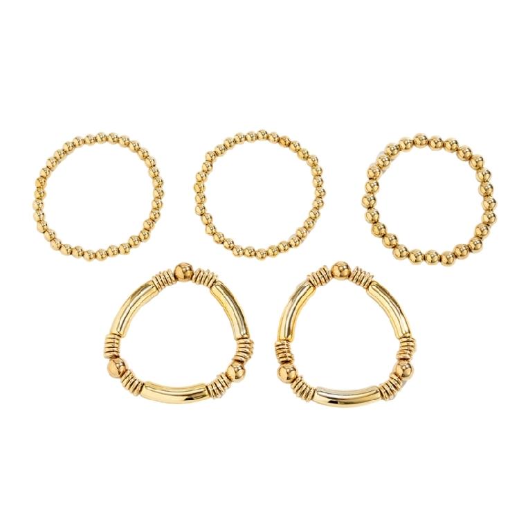 Pack of 5 Modern Alloy Bracelets For Women Adjustable Handchain Stackable Wrist Jewelry Perfect For Parties Weddings