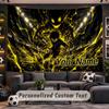 Wall Hanging Tapestry Custom NameBlue Lock Pattern Personalized Printed Fabric Wall Decor