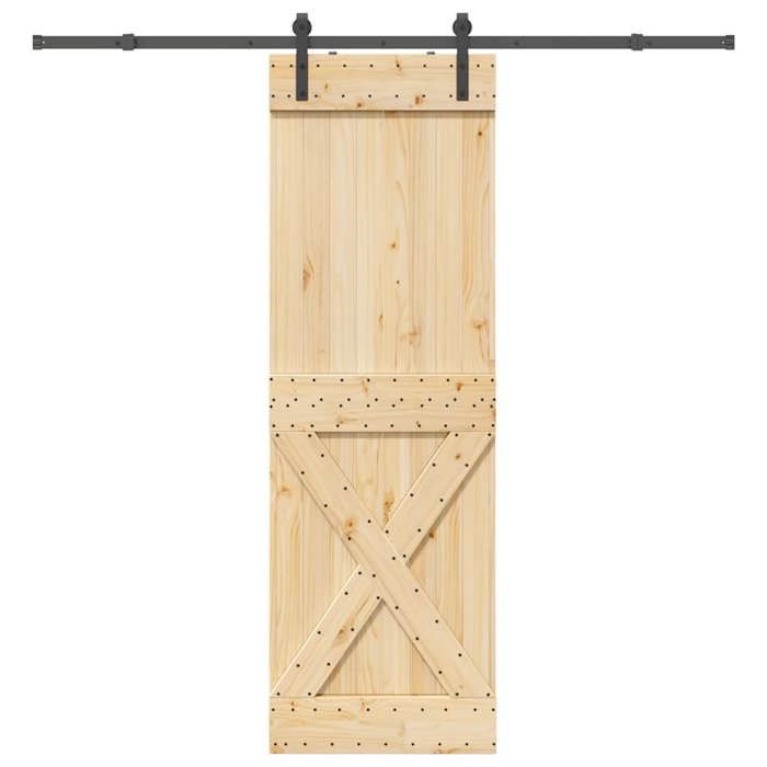 VidaXL Sliding Door and Hardware Kit 70x210 Cm Solid Pine 3332754