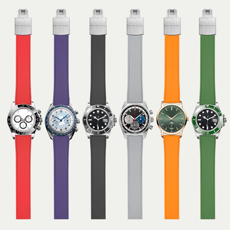 Hochwertiges Fluorkautschuk-Armband für Tissot Rado Rolex Tudor Jaeger Serie Uhrenarmband Schnellverschluss Silikon-Uhrenarmband 20mm 22mm